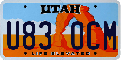 UT license plate U830CM