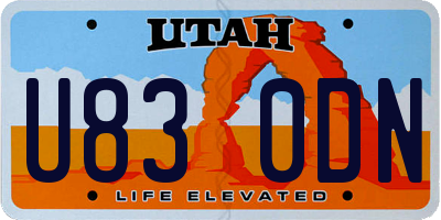 UT license plate U830DN
