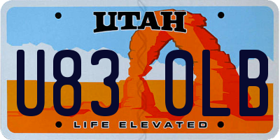 UT license plate U830LB