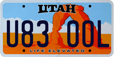 UT license plate U830OL