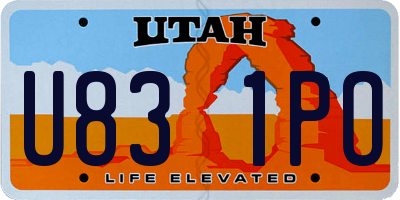 UT license plate U831PO