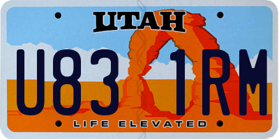 UT license plate U831RM