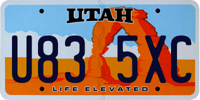 UT license plate U835XC