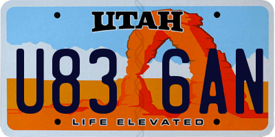 UT license plate U836AN