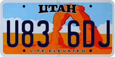 UT license plate U836DJ