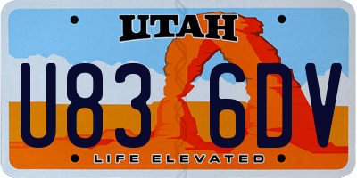 UT license plate U836DV