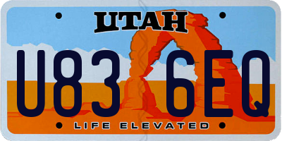 UT license plate U836EQ