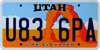 UT license plate U836PA