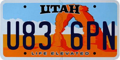 UT license plate U836PN