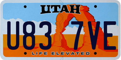 UT license plate U837VE