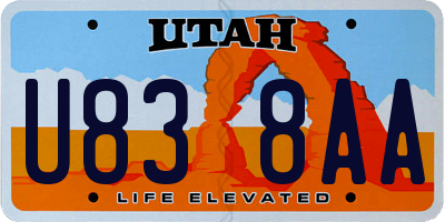 UT license plate U838AA