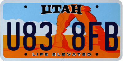 UT license plate U838FB