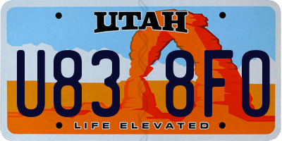 UT license plate U838FO