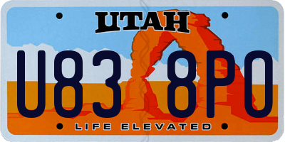 UT license plate U838PO