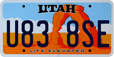 UT license plate U838SE