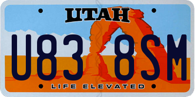 UT license plate U838SM