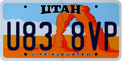 UT license plate U838VP