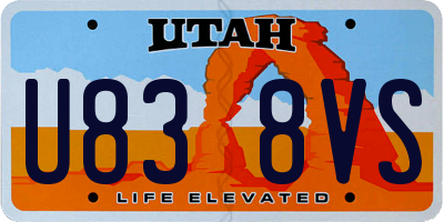 UT license plate U838VS