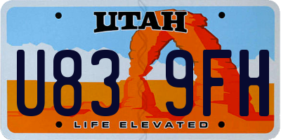 UT license plate U839FH