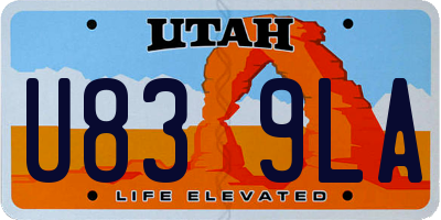 UT license plate U839LA