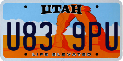 UT license plate U839PU