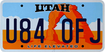 UT license plate U840FJ