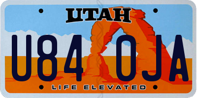 UT license plate U840JA
