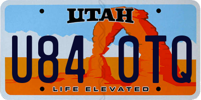 UT license plate U840TQ