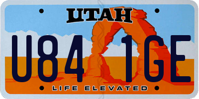 UT license plate U841GE