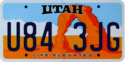 UT license plate U843JG