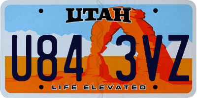 UT license plate U843VZ