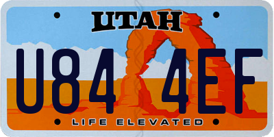 UT license plate U844EF