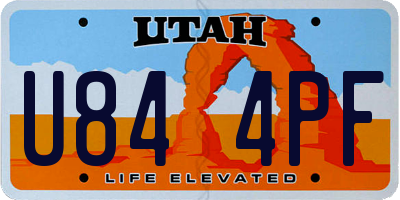 UT license plate U844PF