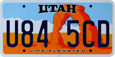 UT license plate U845CD