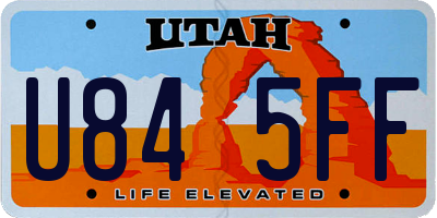 UT license plate U845FF