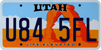 UT license plate U845FL