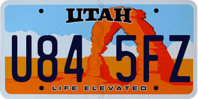 UT license plate U845FZ