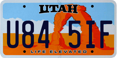 UT license plate U845IF