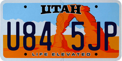 UT license plate U845JP