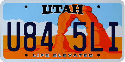 UT license plate U845LI