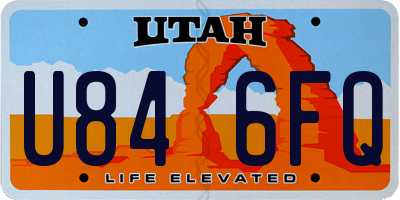 UT license plate U846FQ
