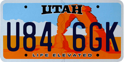 UT license plate U846GK