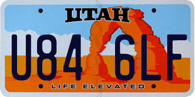 UT license plate U846LF