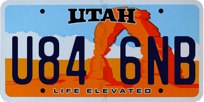 UT license plate U846NB