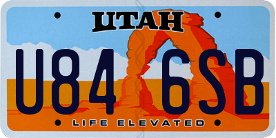 UT license plate U846SB