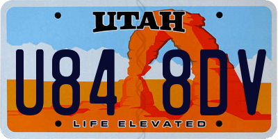 UT license plate U848DV