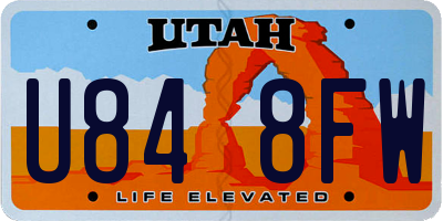 UT license plate U848FW