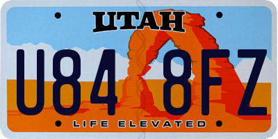 UT license plate U848FZ