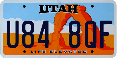 UT license plate U848QF