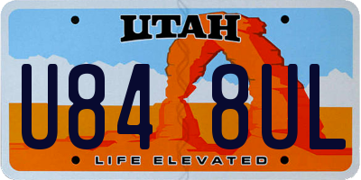 UT license plate U848UL